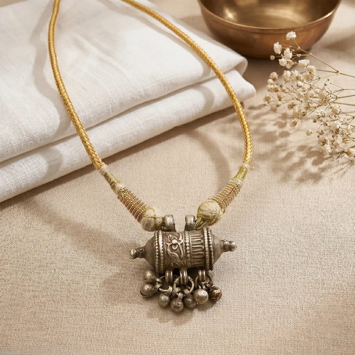 Traditional Tribal Ghungroo Pure Silver Pendant - Made With Pure 925 Silver