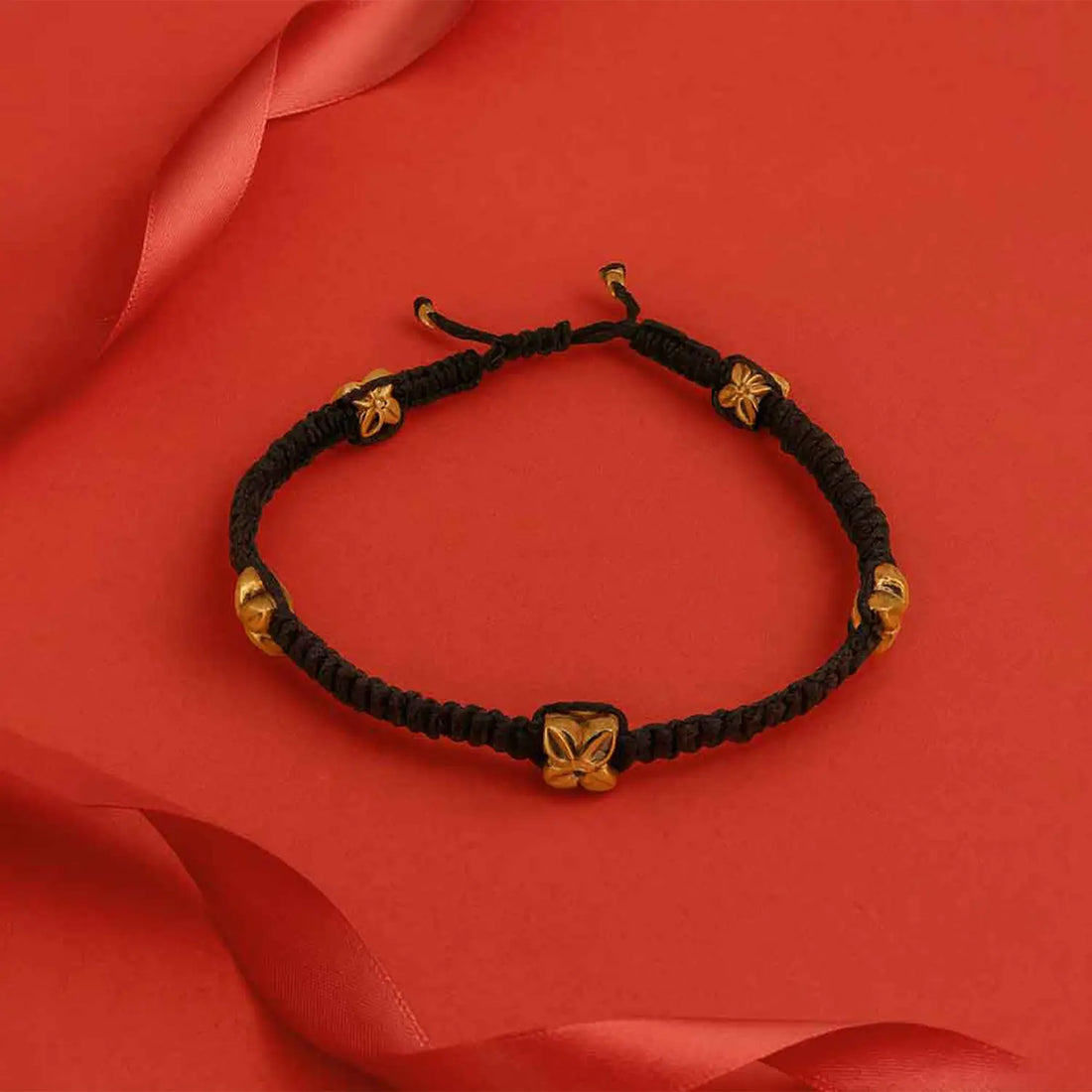 Black Thread Adjustable Silver Butterfly Charm Anklet (Single Piece)- Made With Pure 925 Silver