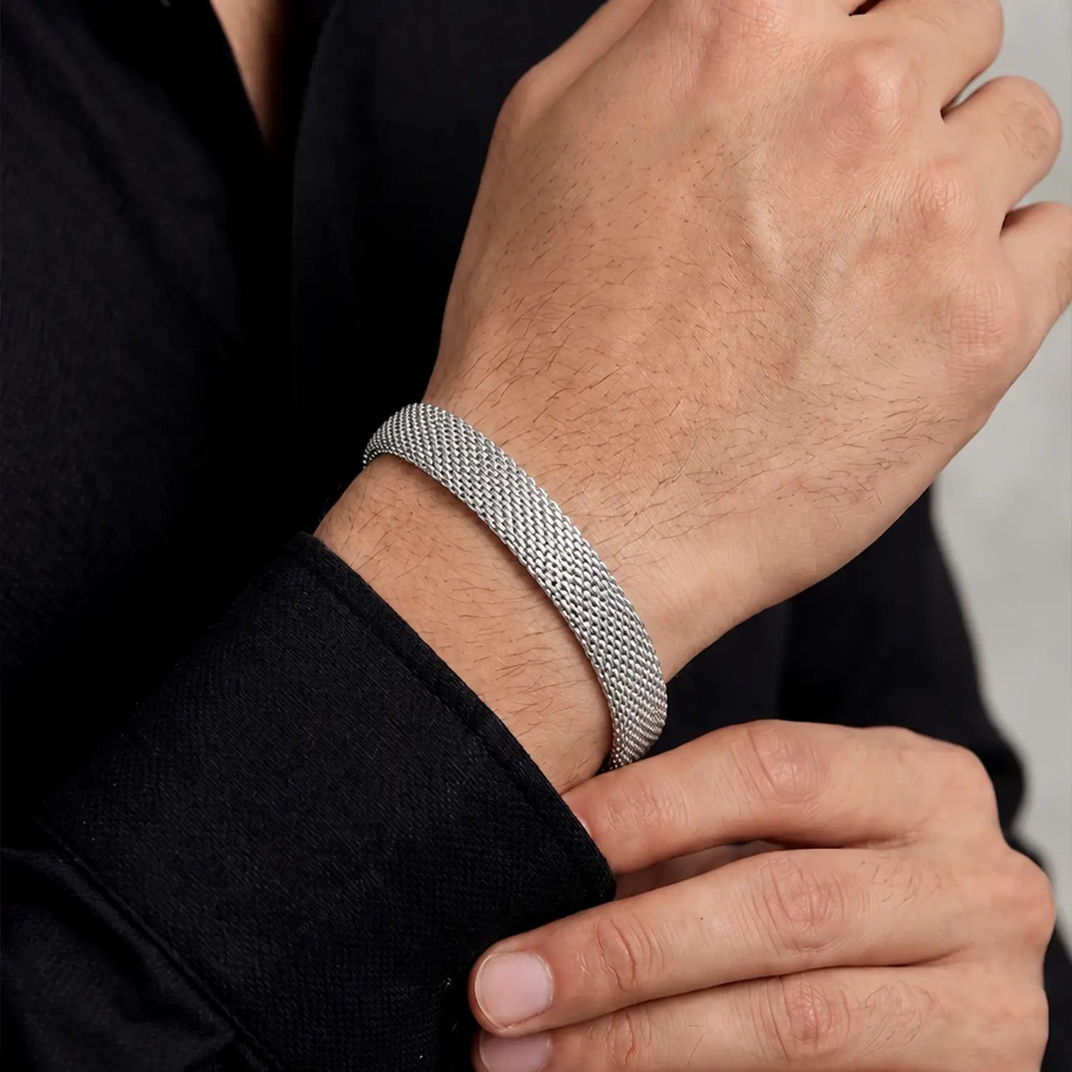 Men’s Mesh Bracelet – Premium Woven Design - Made With Pure 925 Silver