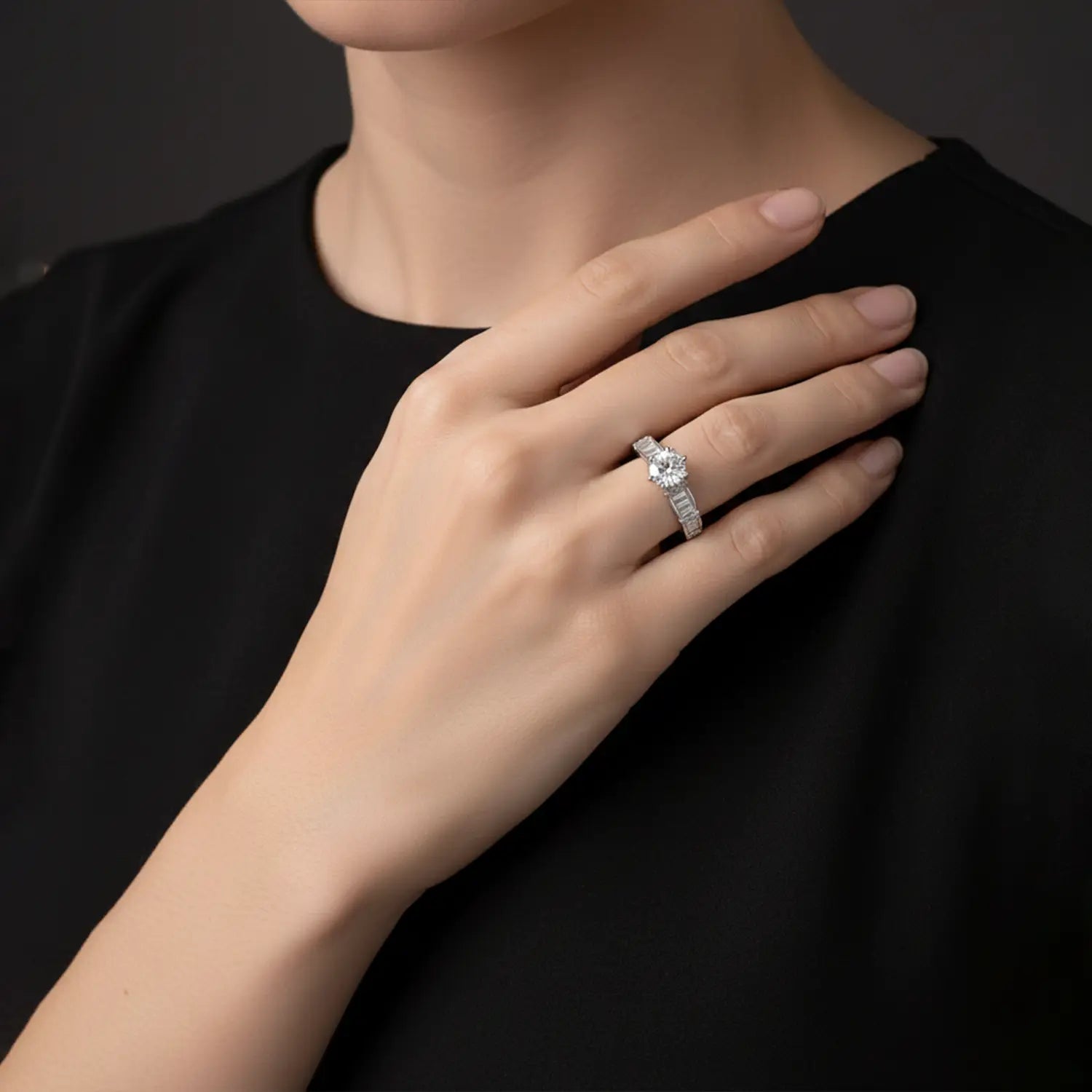 Celeste Sparkle Silver Solitaire Ring - Made With Pure 925 Silver