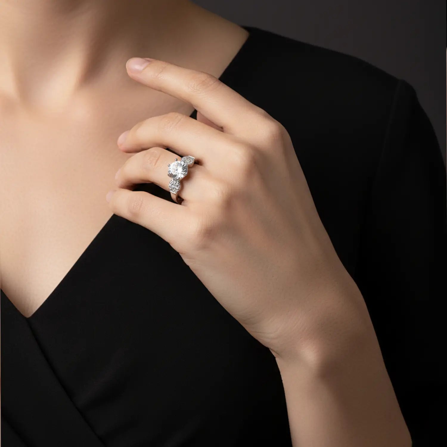 Luna Grace Silver Diamond-Style Ring - Made With Pure 925 Silver