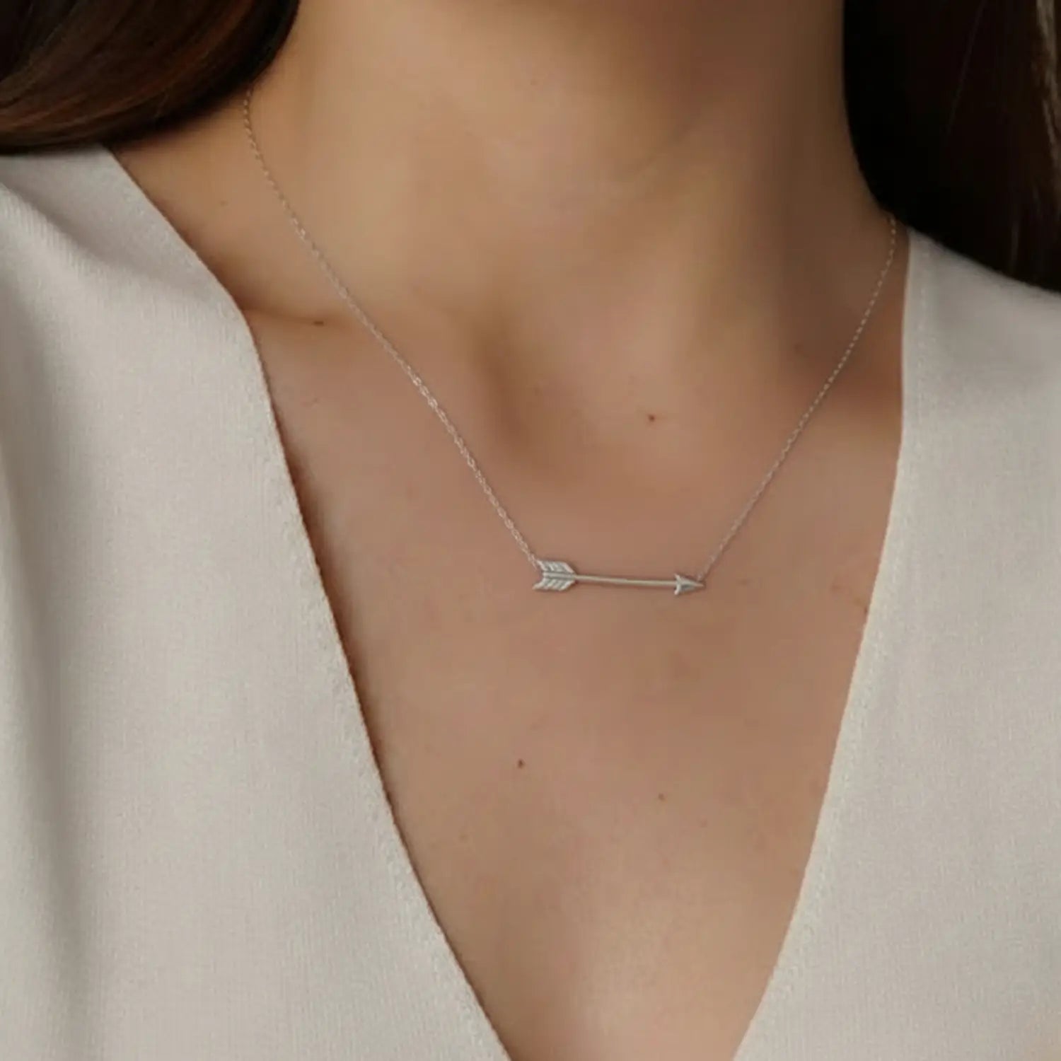 Minimalist Arrow Sterling Silver Necklace- Made With Pure 925 Silver