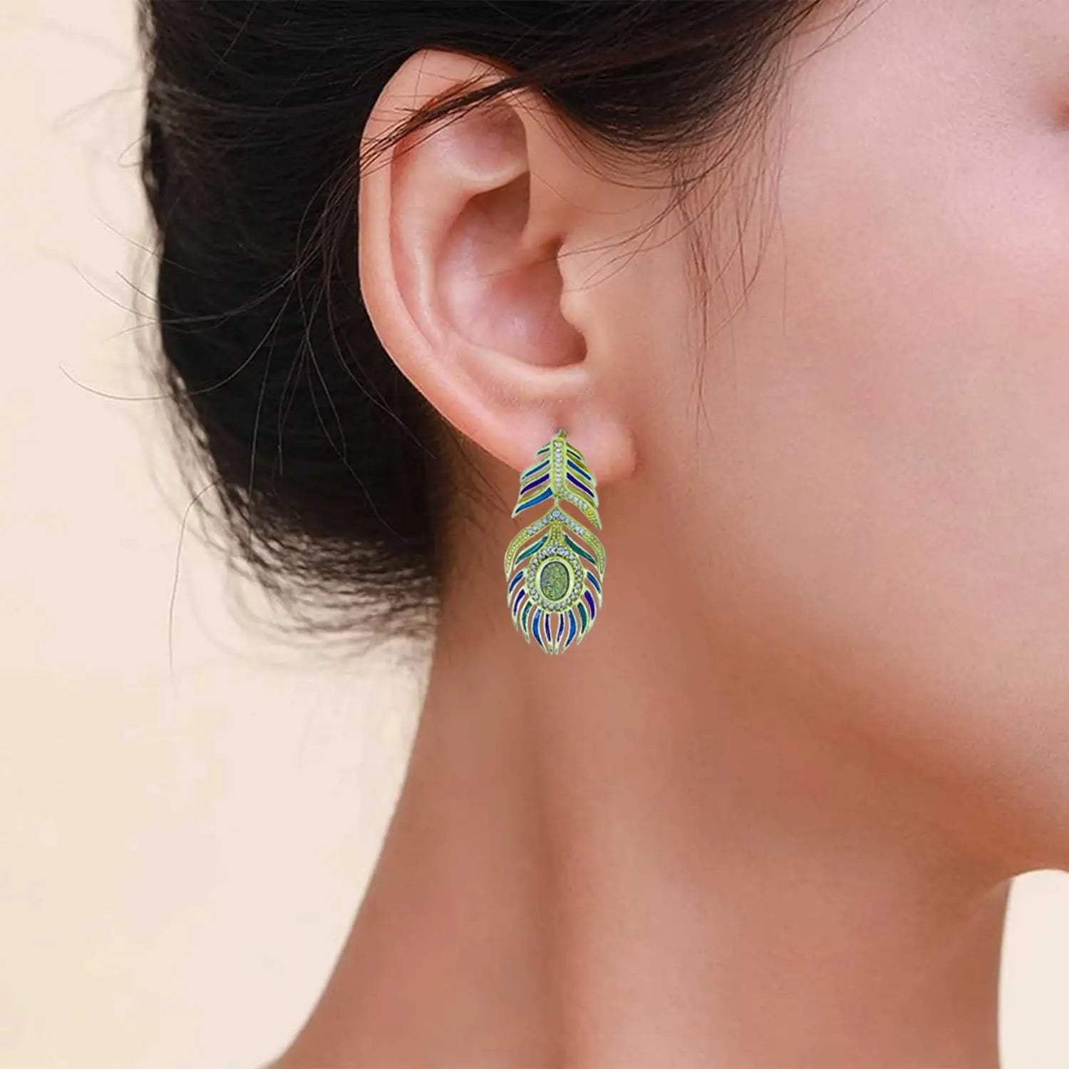 Morpakh Enemal Golden Earring- Made With Pure 925 Silver