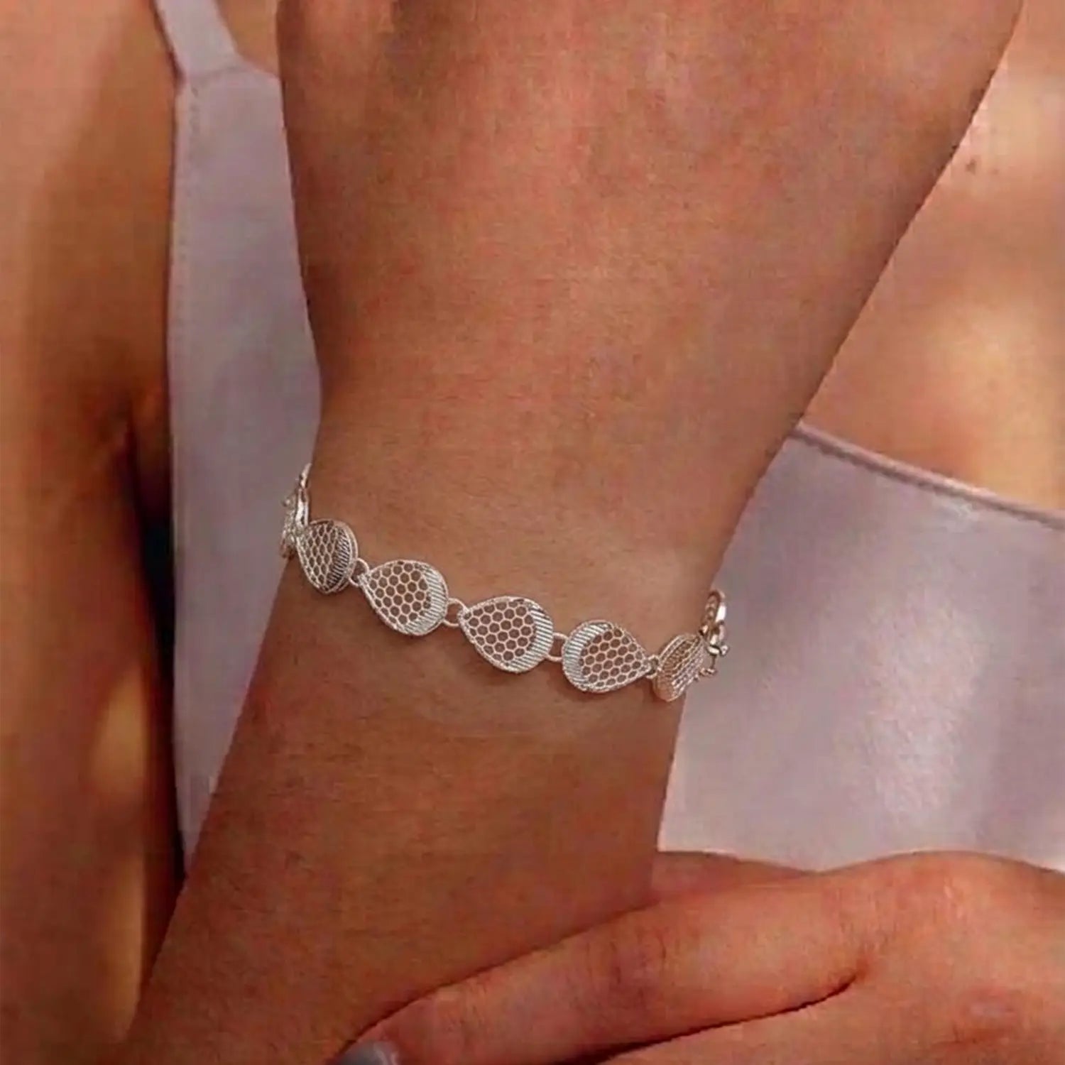 HoneyDrop Elegance Silver Bracelet - Made With Pure 925 Silver