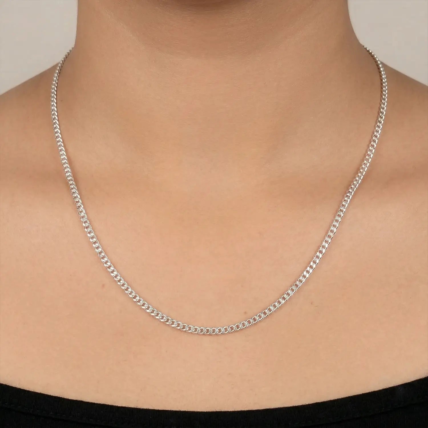 Classic Curb Silver Chain - Made With Pure 925 Silver