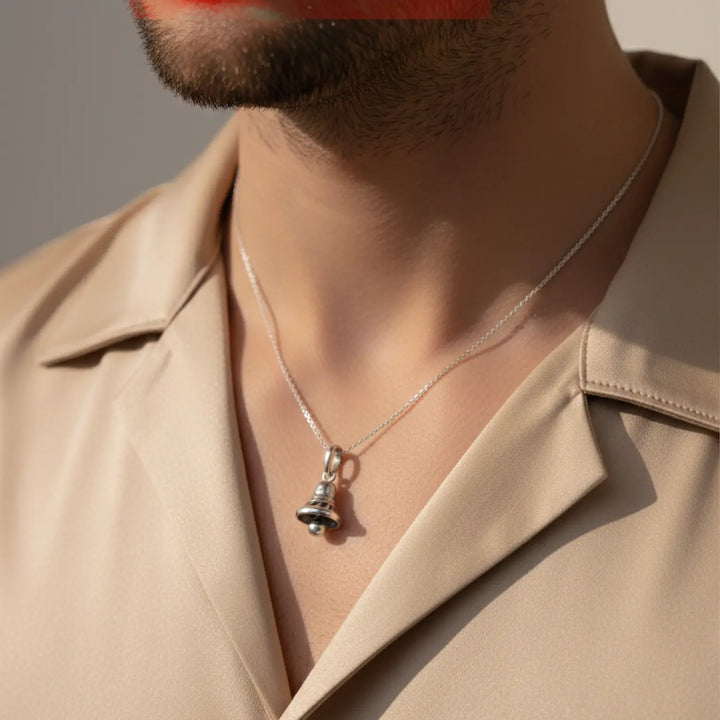 Elegant Sterling Silver Bell Pendant - Made With 925 Pure Silver
