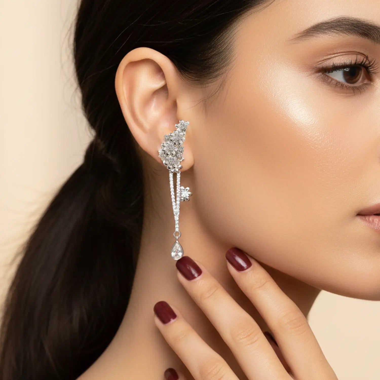 Classic Oxidized Ball Drop Pure Silver Earrings - Made With Pure 925 Silver