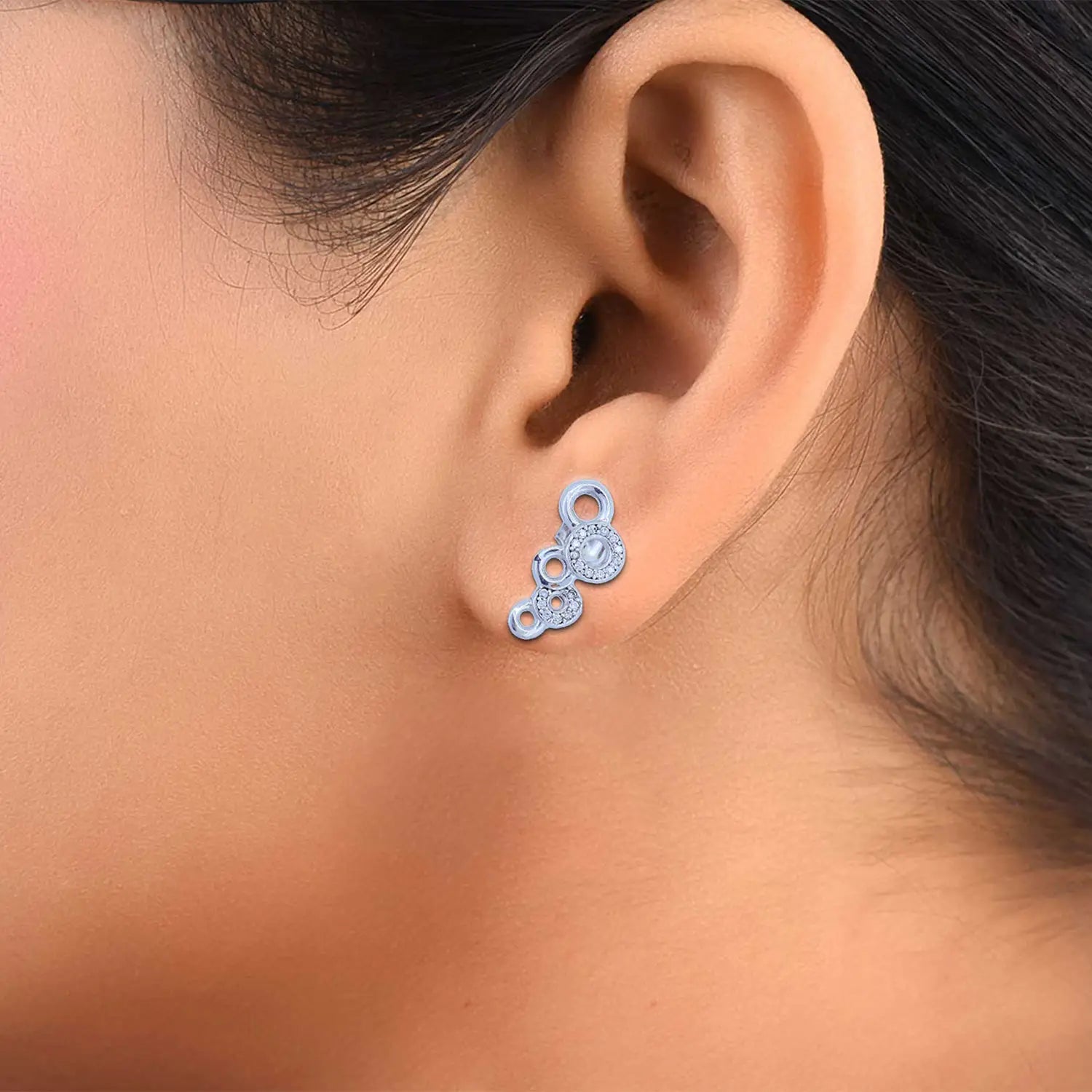 Elegant Circle Drop Pure 925 Silver Earrings- Made With Pure 925 Silver
