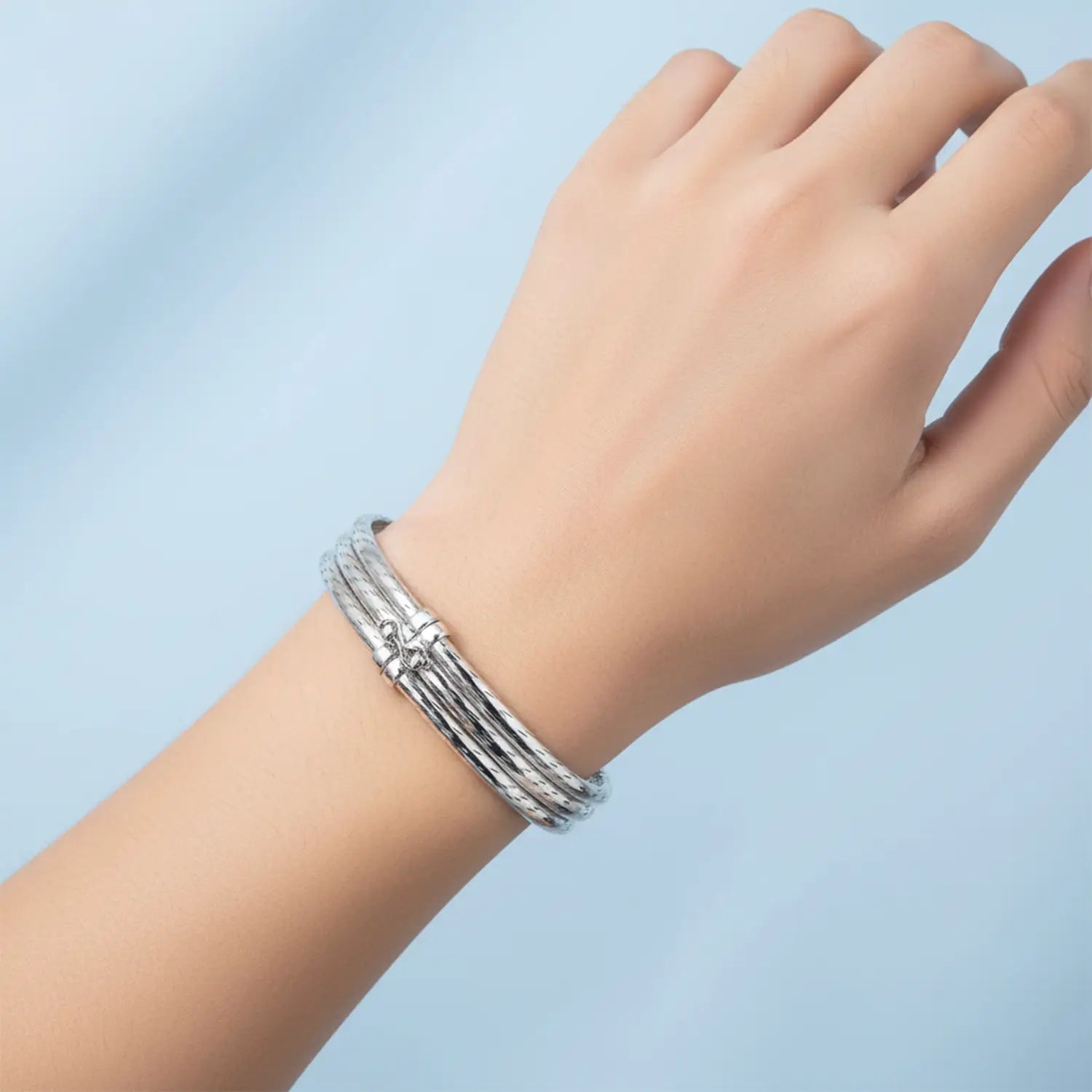 Silver Sleek Woven Pure Silver Bracelet- Made With Pure 925 Silver