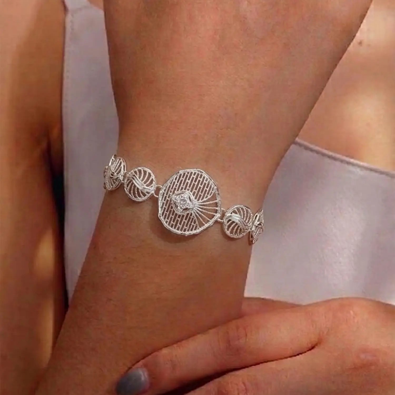 Radiant Orbit Silver Bracelet - Made With Pure 925 Silver