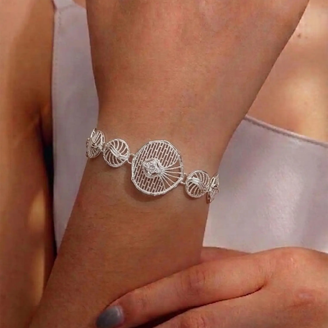 Radiant Orbit Silver Bracelet - Made With Pure 925 Silver