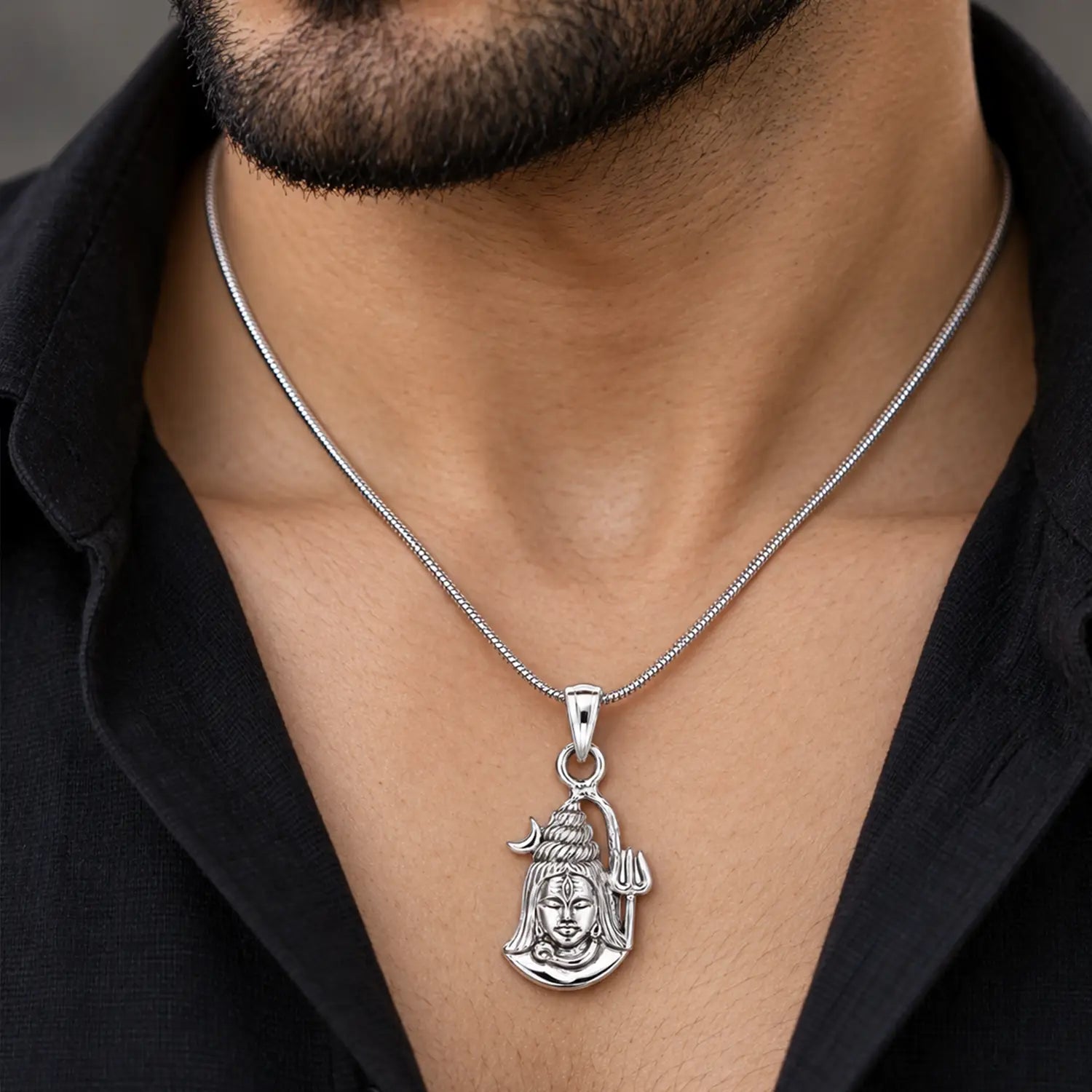 Mahadev Trishul Divine Silver Pendant - Made With Pure 925 Silver