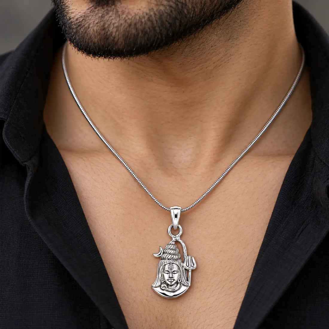 Mahadev Trishul Divine Silver Pendant - Made With Pure 925 Silver