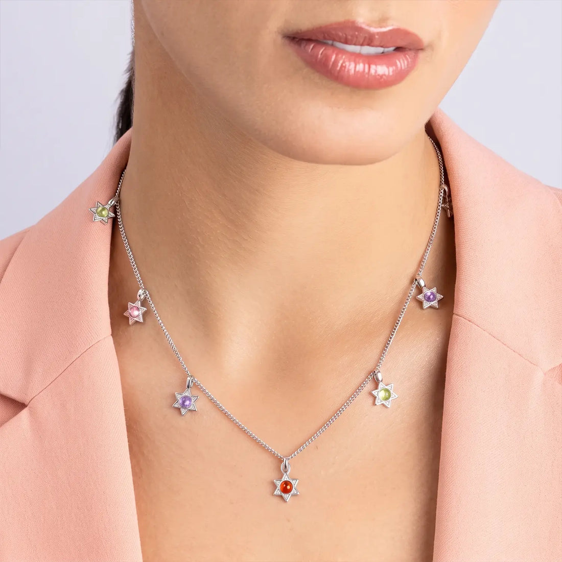 Multicolor Star Charm Chain - Made With Pure 925 Silver