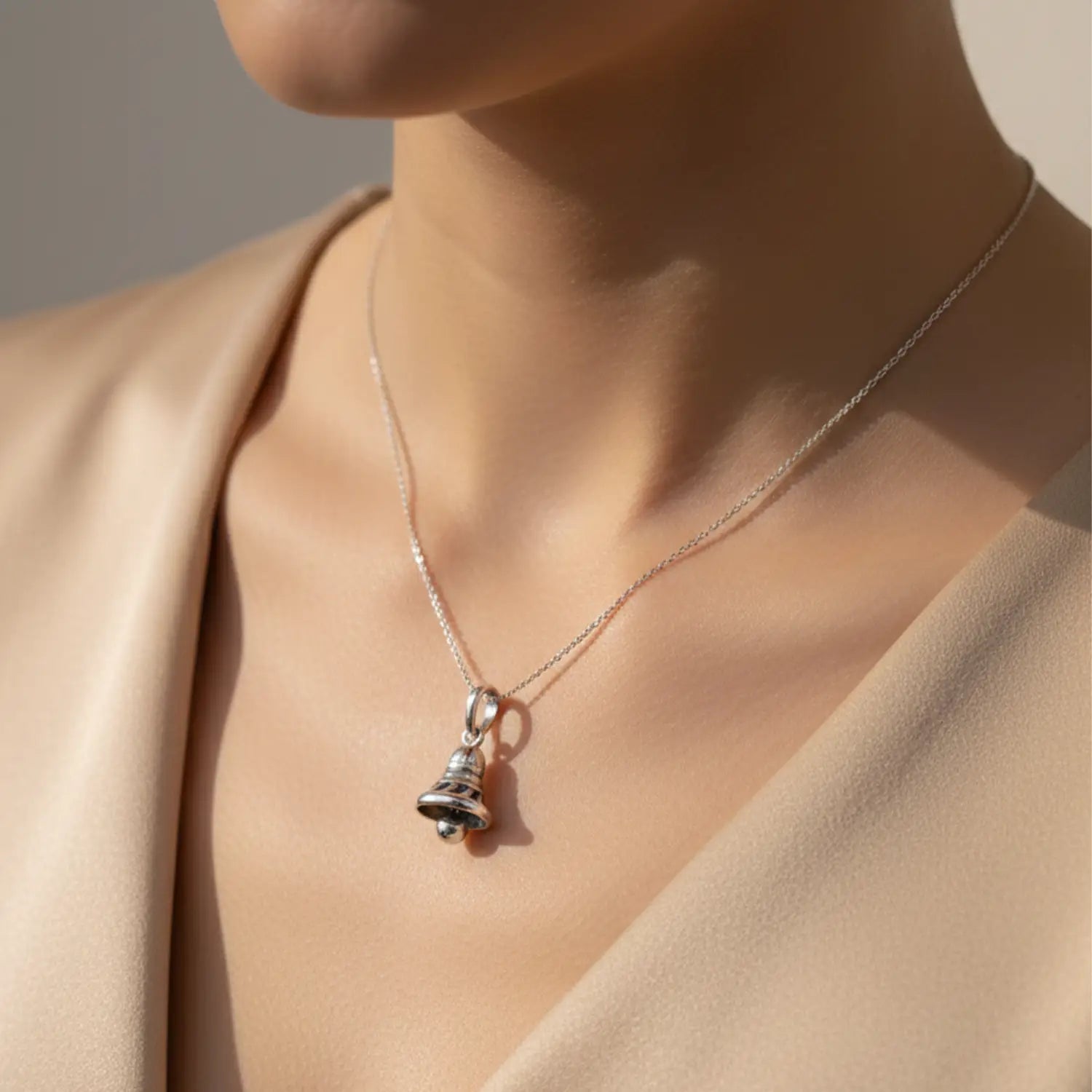 Elegant Sterling Silver Bell Pendant - Made With 925 Pure Silver