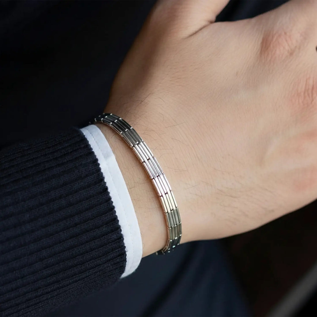 Classic Multi-Line Pure Silver Bracelet - Made With Pure 925 Silver