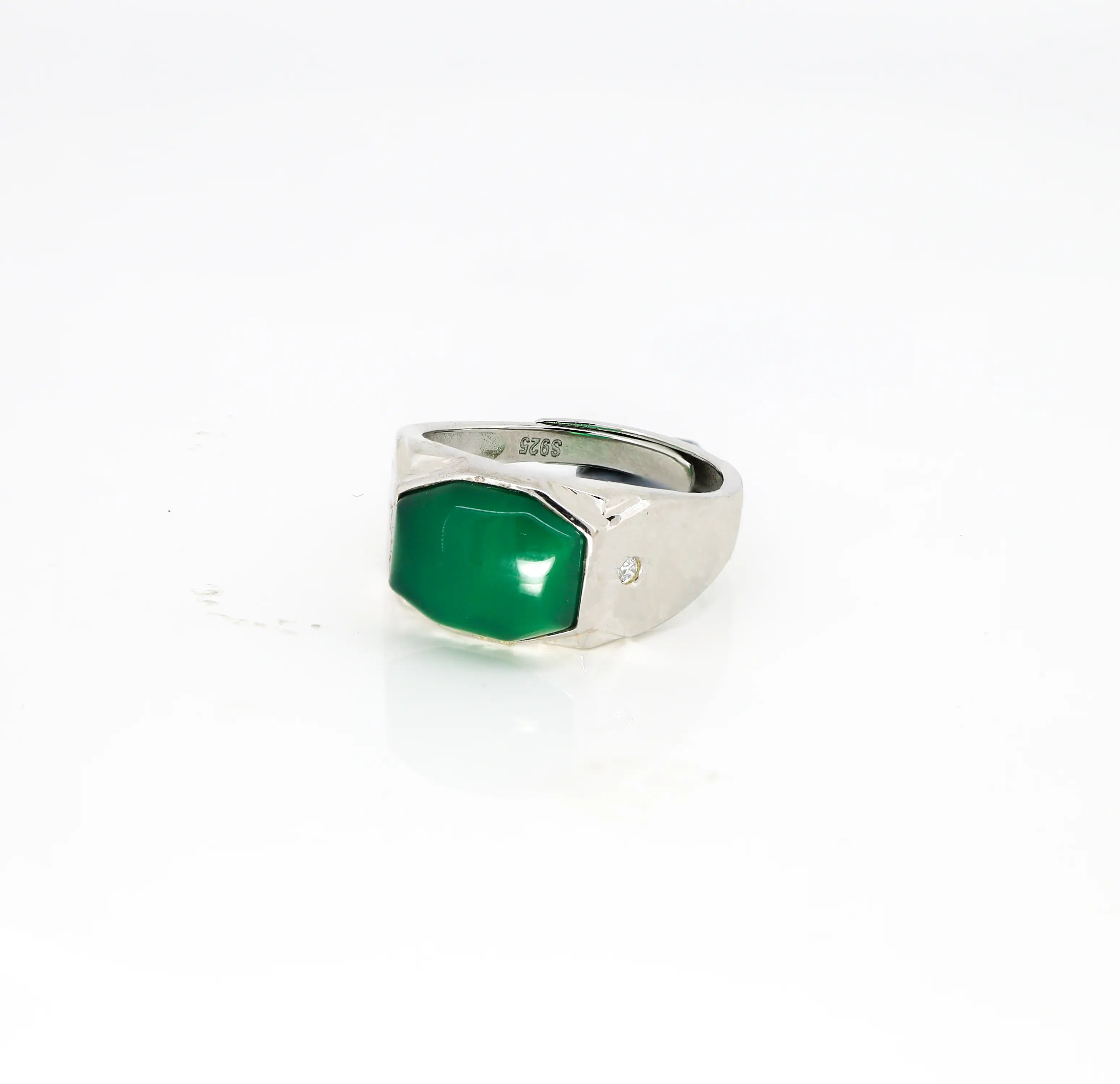 Pure Silver Green Onyx Ring-Made With Pure 925 Silver