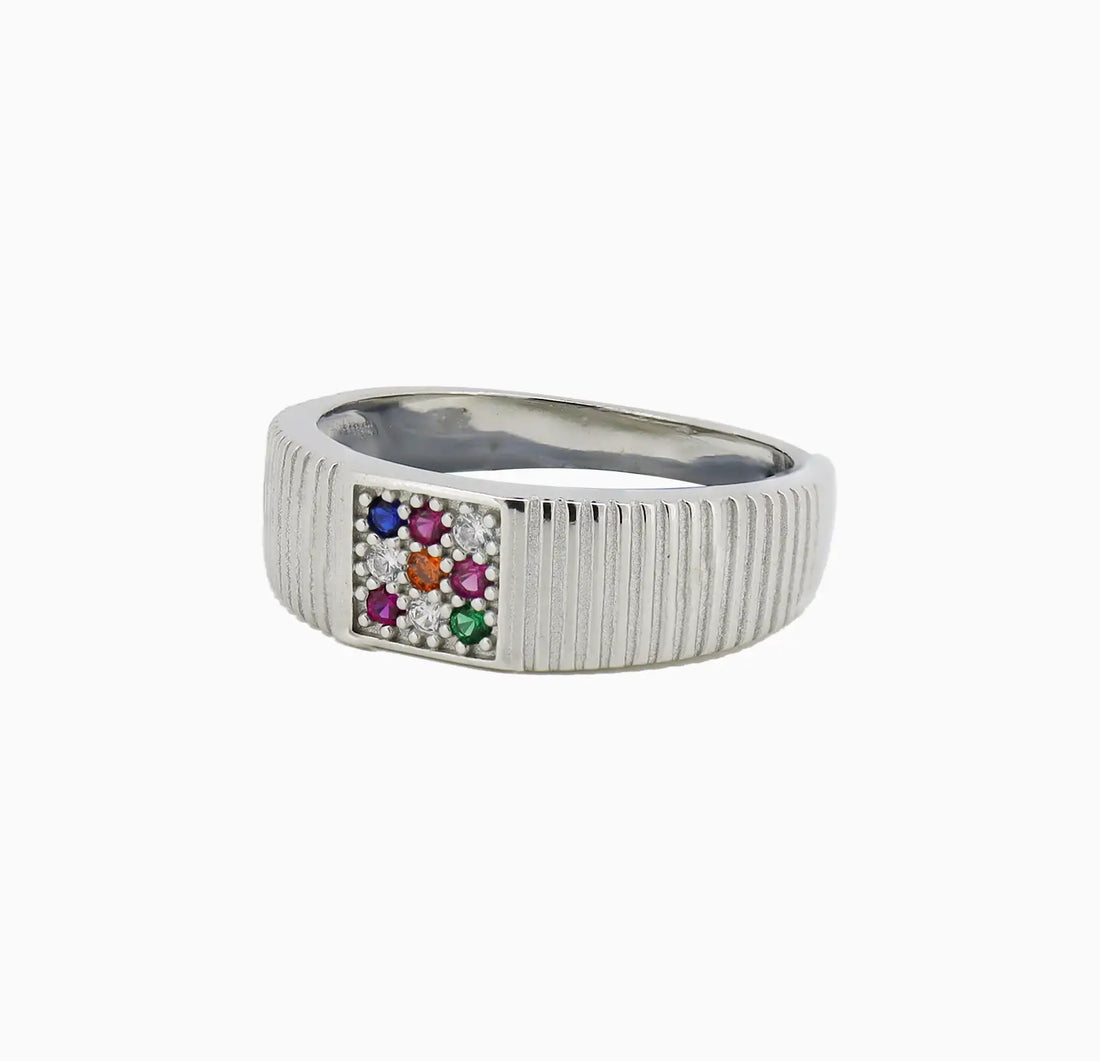 Nine-Gem Blessing Pure Silver Ring - Made With Pure 925 Silver