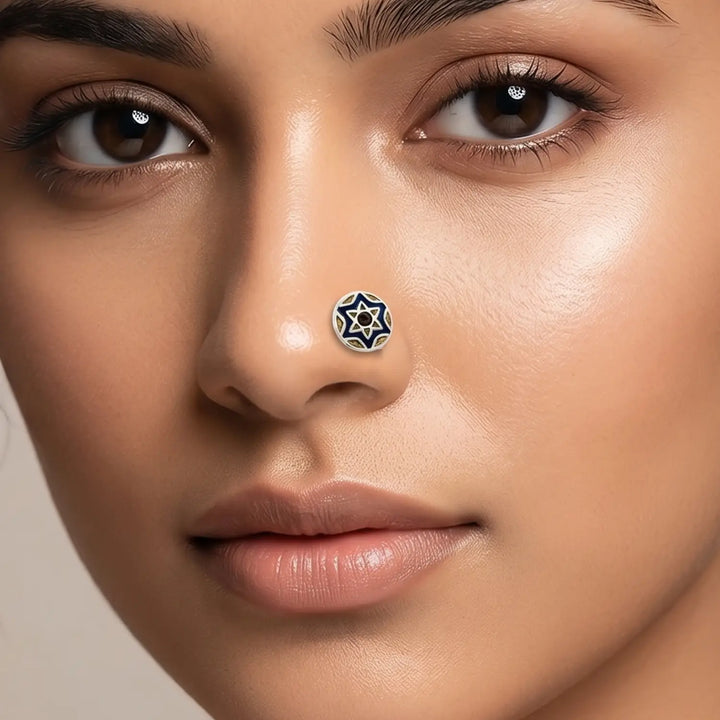 Enamel Sterling Silver Nose Pin- Made With Pure 925 Silver