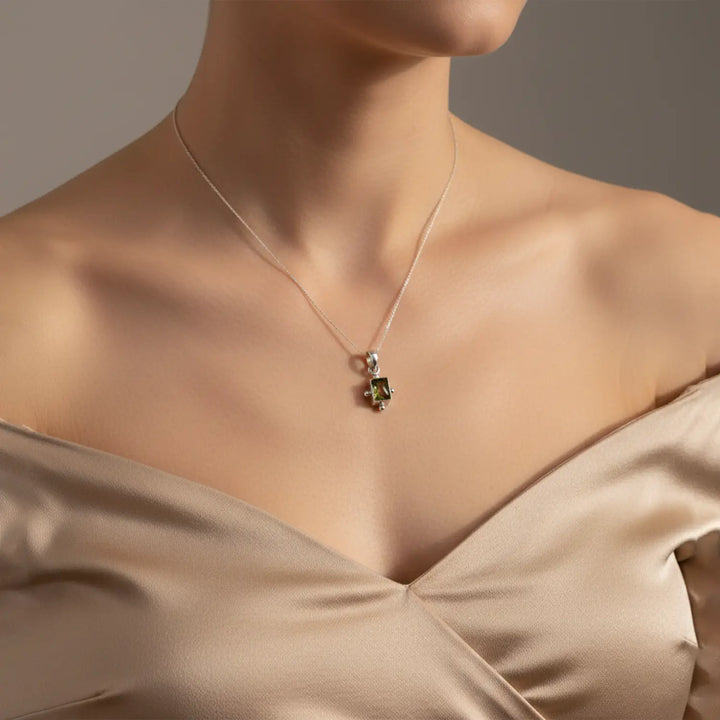 Pure Silver Garnet Charm Pendant- Made With Pure 925 Silver