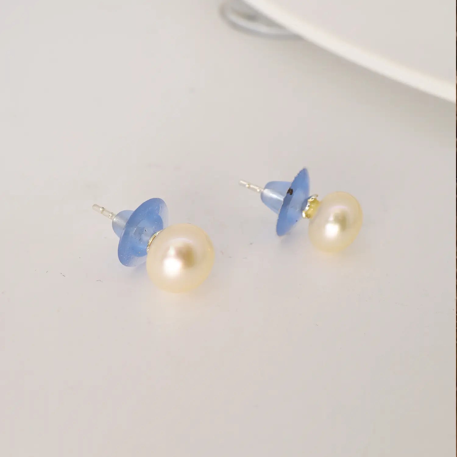 Midnight Pearl Sterling Silver Stud Earrings - Made With Pure 925 Silver