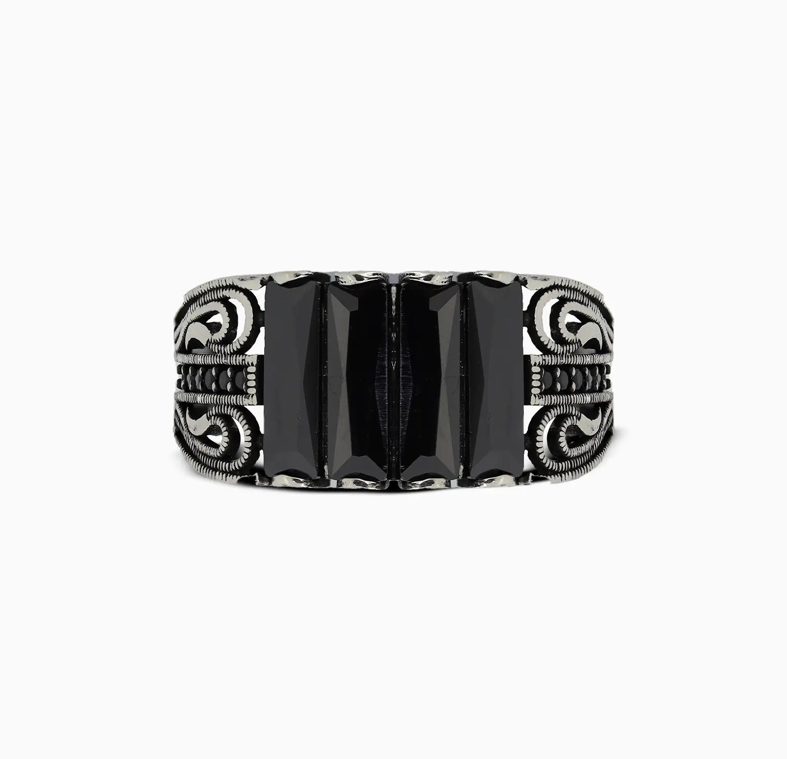 Vintage Black Onyx Silver Ring - Made With Pure 925 Silver