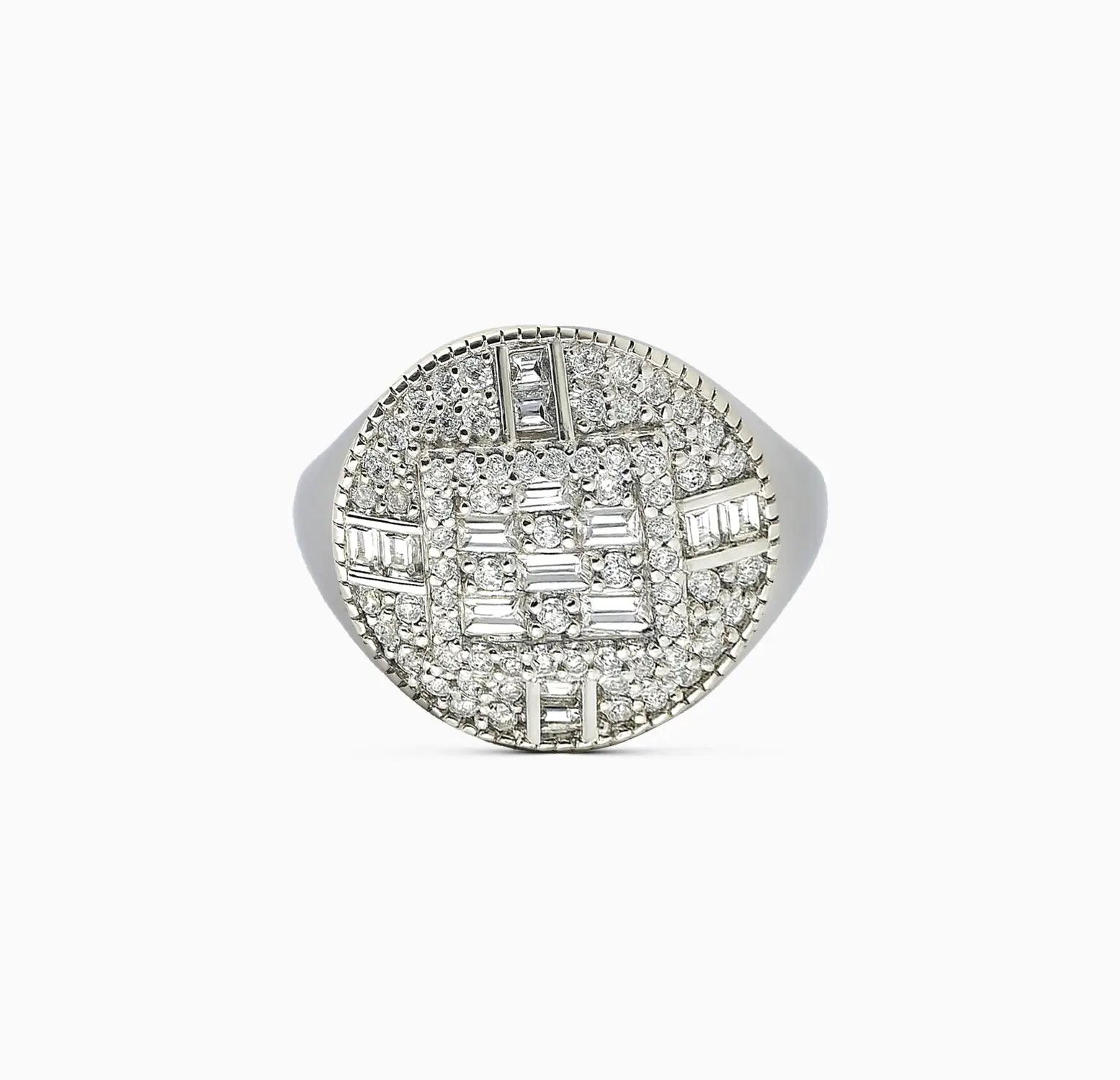 Pure Silver Round Cluster Statement Ring - Made With Pure 925 Silver