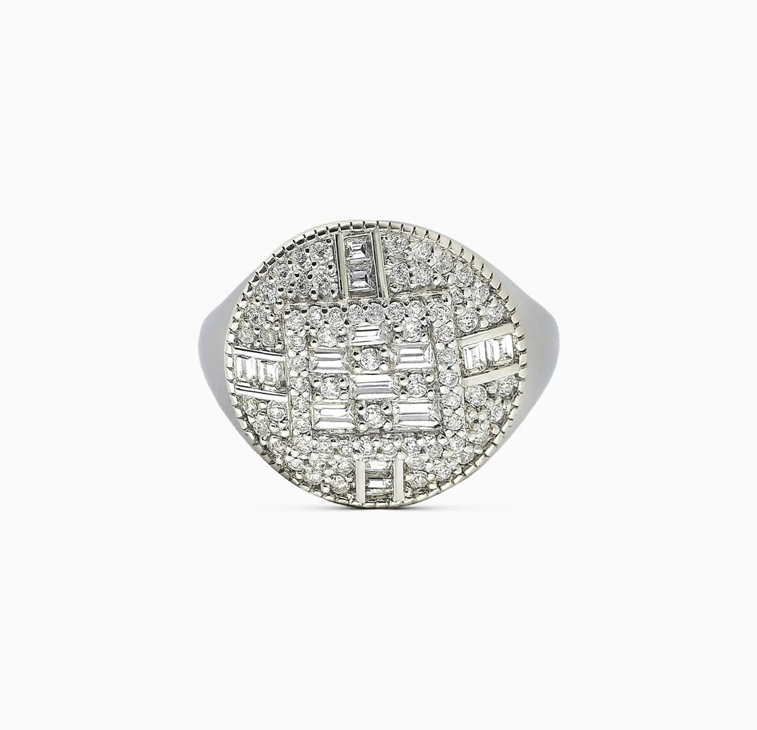 Pure Silver Round Cluster Statement Ring - Made With Pure 925 Silver