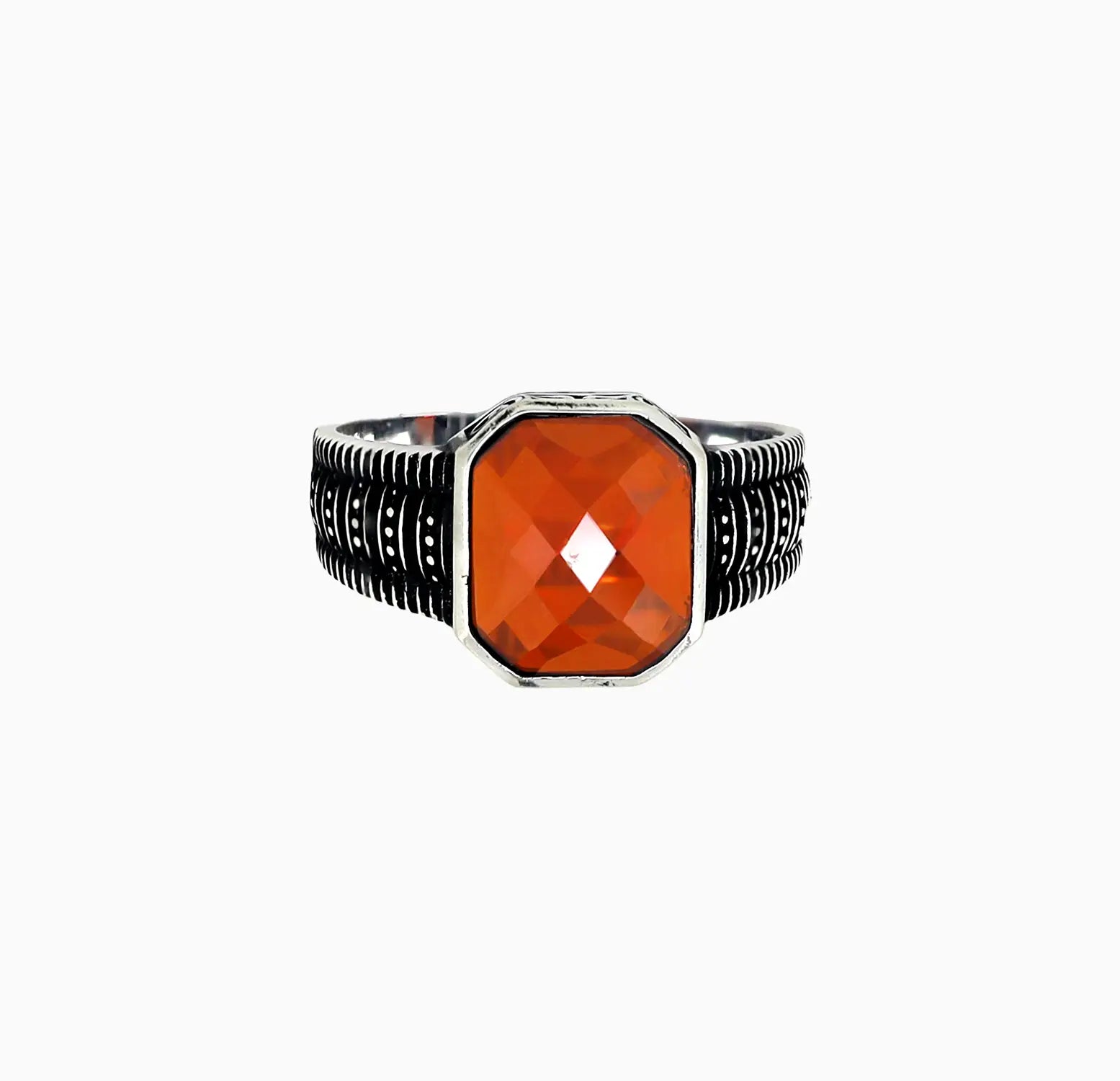 Pure Silver Red Garnet Ring - Made With Pure  925 Silver