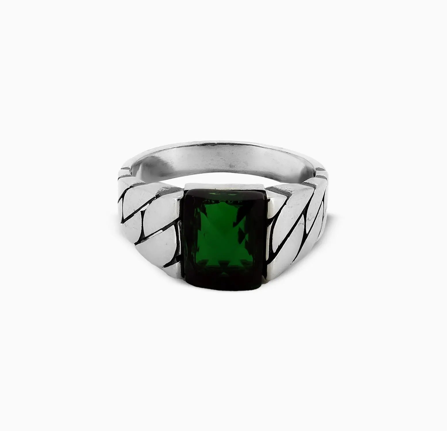 Green Gemstone Silver Ring - Made With Pure 925 Silver