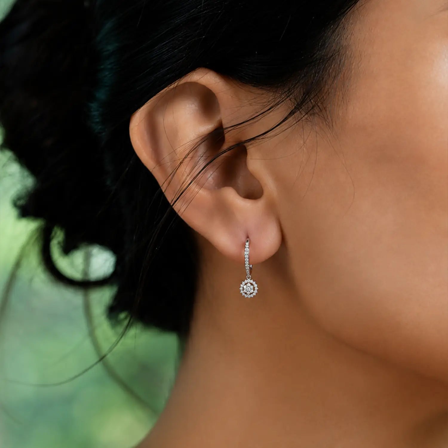 Sparkling Halo Hoop Earrings - Made With Pure 925 Silver