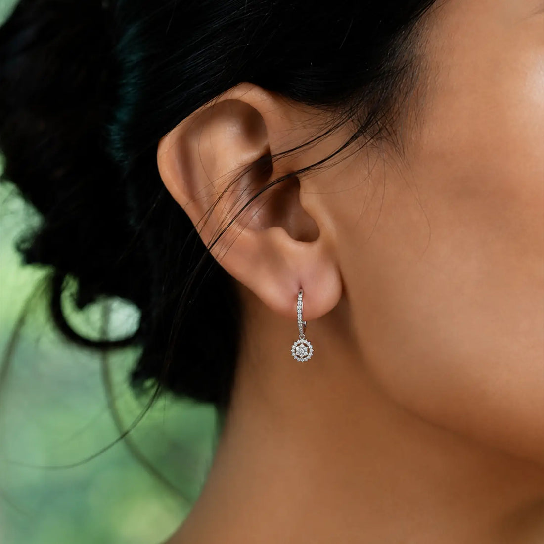 Sparkling Halo Hoop Earrings - Made With Pure 925 Silver