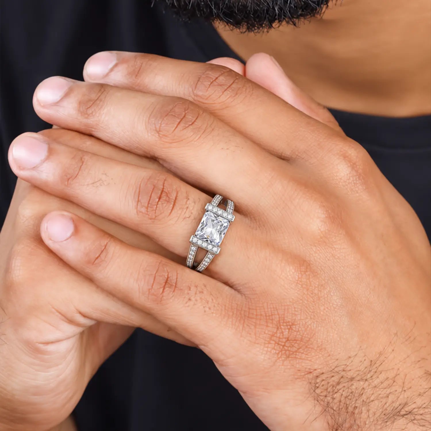 Elegant Princess-Cut Silver Ring - Made With Pure 925 Silver