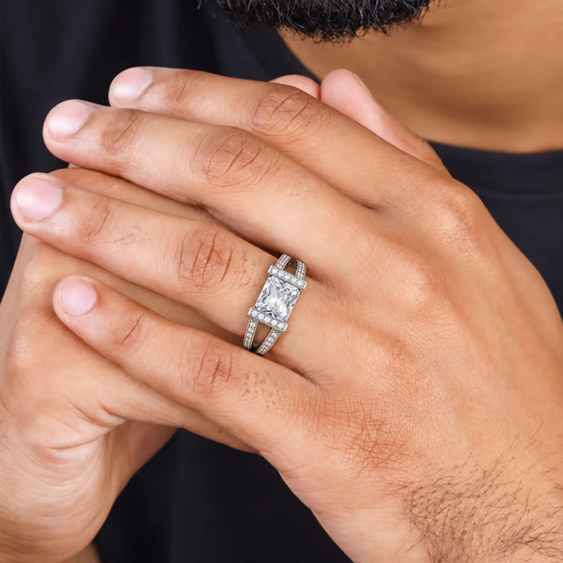 Elegant Princess-Cut Silver Ring - Made With Pure 925 Silver