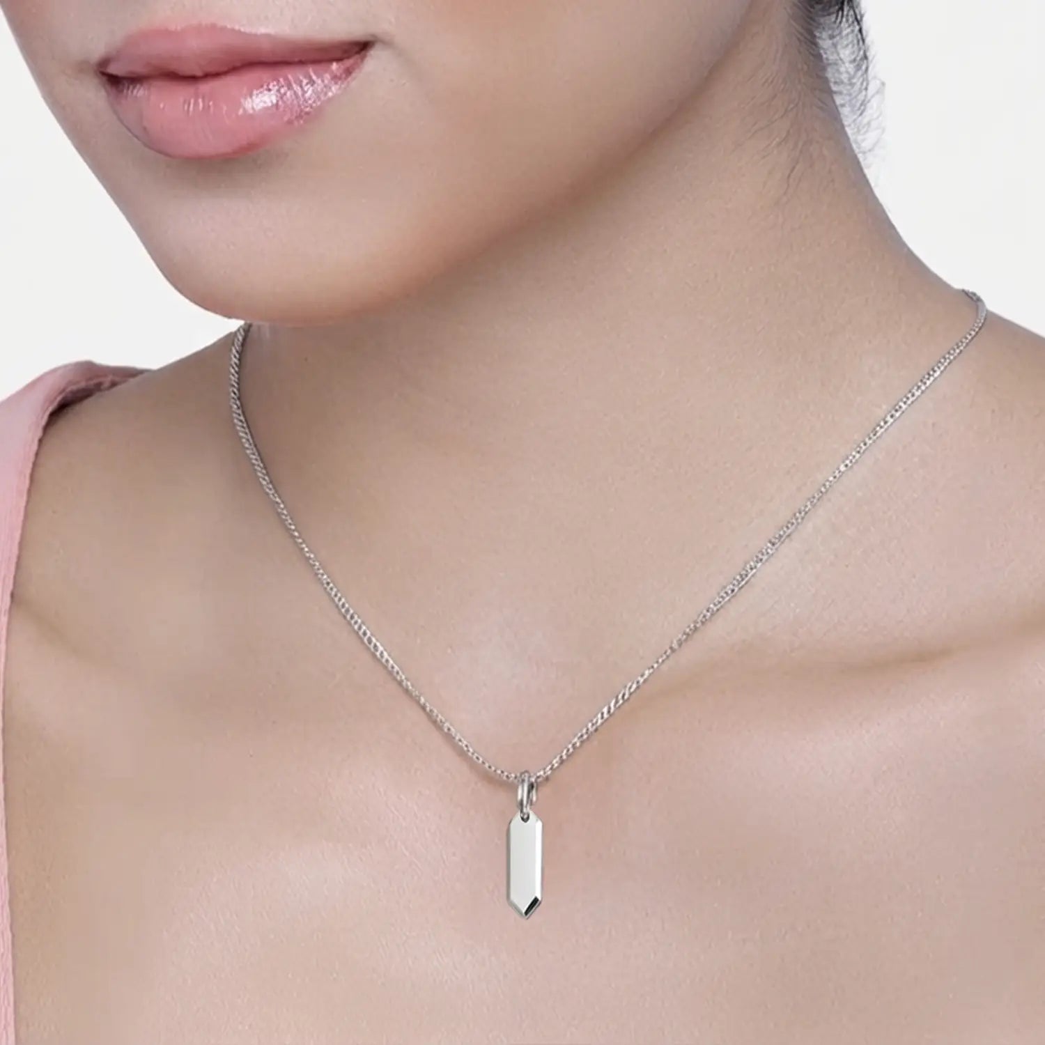 Minimalist Crystal Bar Pure Silver Pendant - Made With Pure 925 Silver