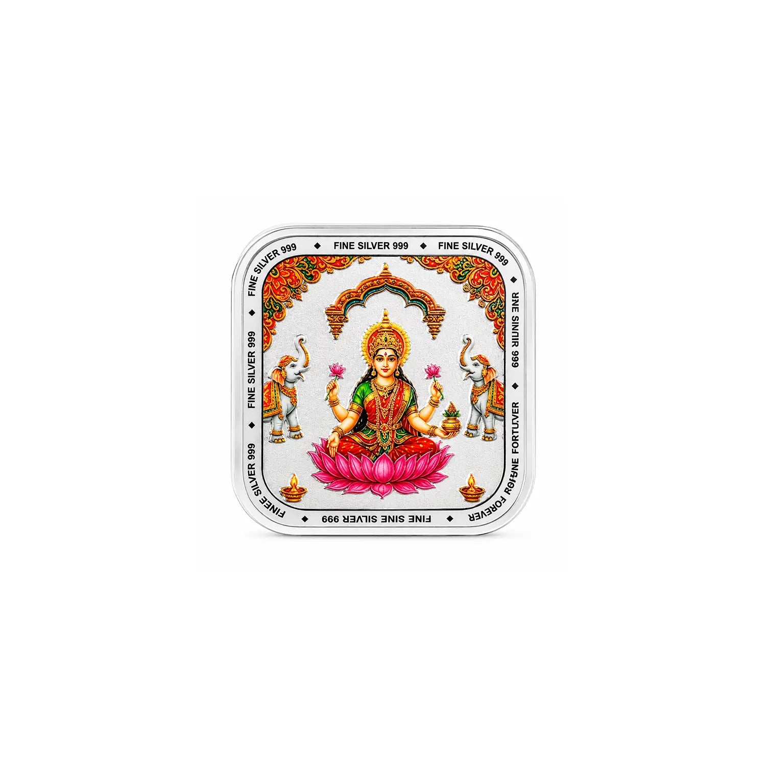 Goddess Lakshmi Fine Silver Coin - Made With Pure 925 Silver