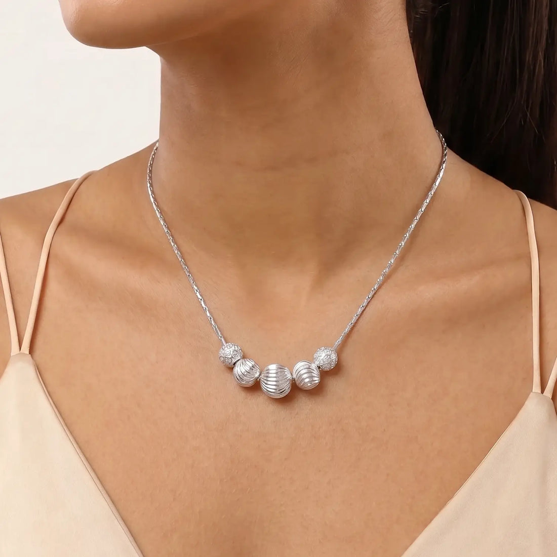 Elegant Triple Orb Silver Chain - Made With Pure 925 Silver