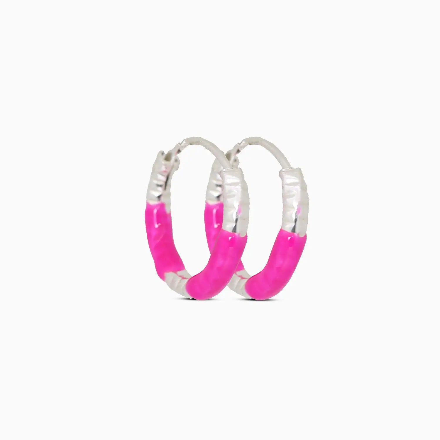 Lime Twist Silver Hoop Earrings - Made With Pure 925 Silver