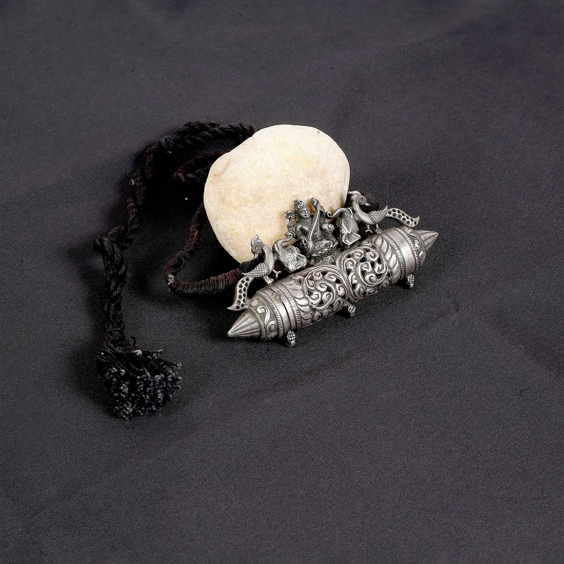 Silver Saraswati Temple Pendant- Made With Pure 925 Silver
