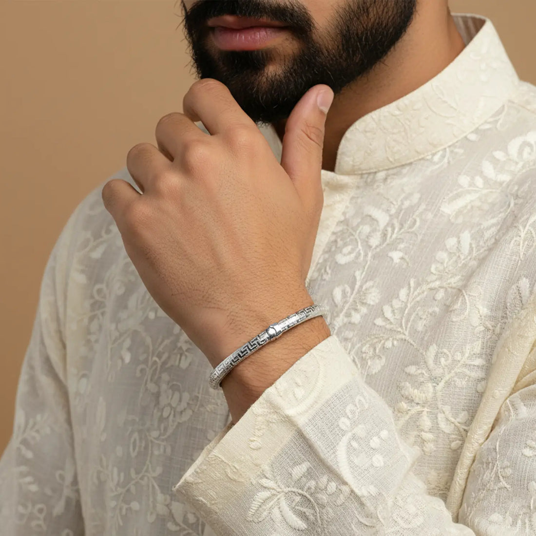 Greek Pattern Silver Bracelet - Made With Pure 925 Silver