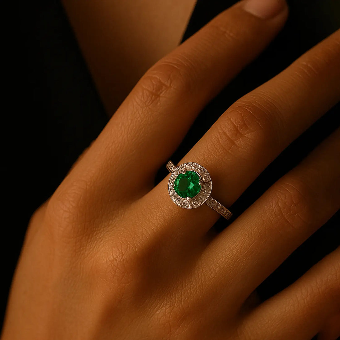 Emerald Radiance Pure Silver Ring - Made With Pure 925 Silver