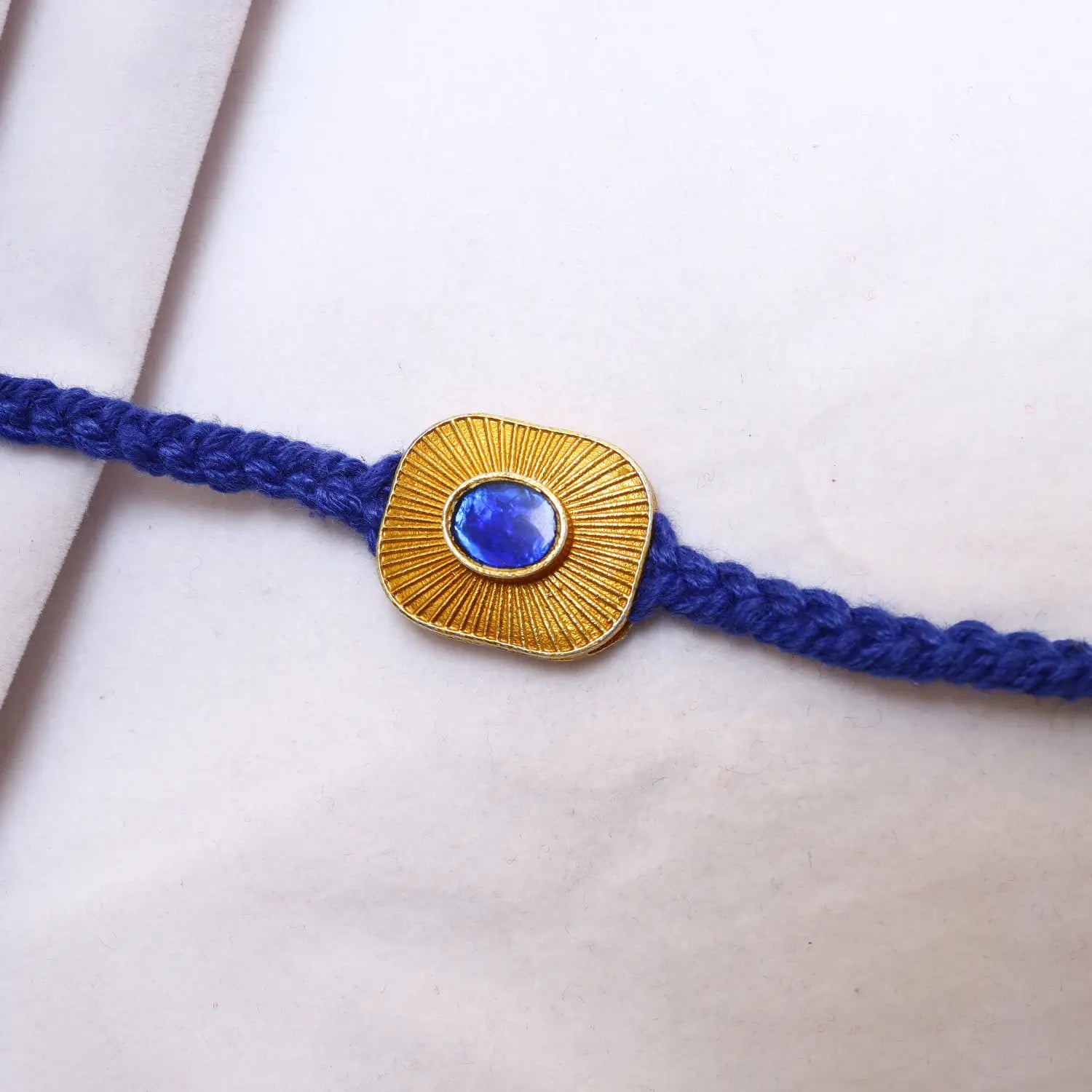 Blue Stone Silver Rakhi - Made With Pure 925 Silver