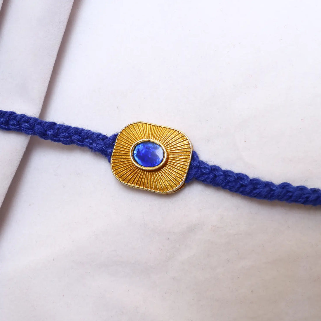 Blue Stone Silver Rakhi - Made With Pure 925 Silver
