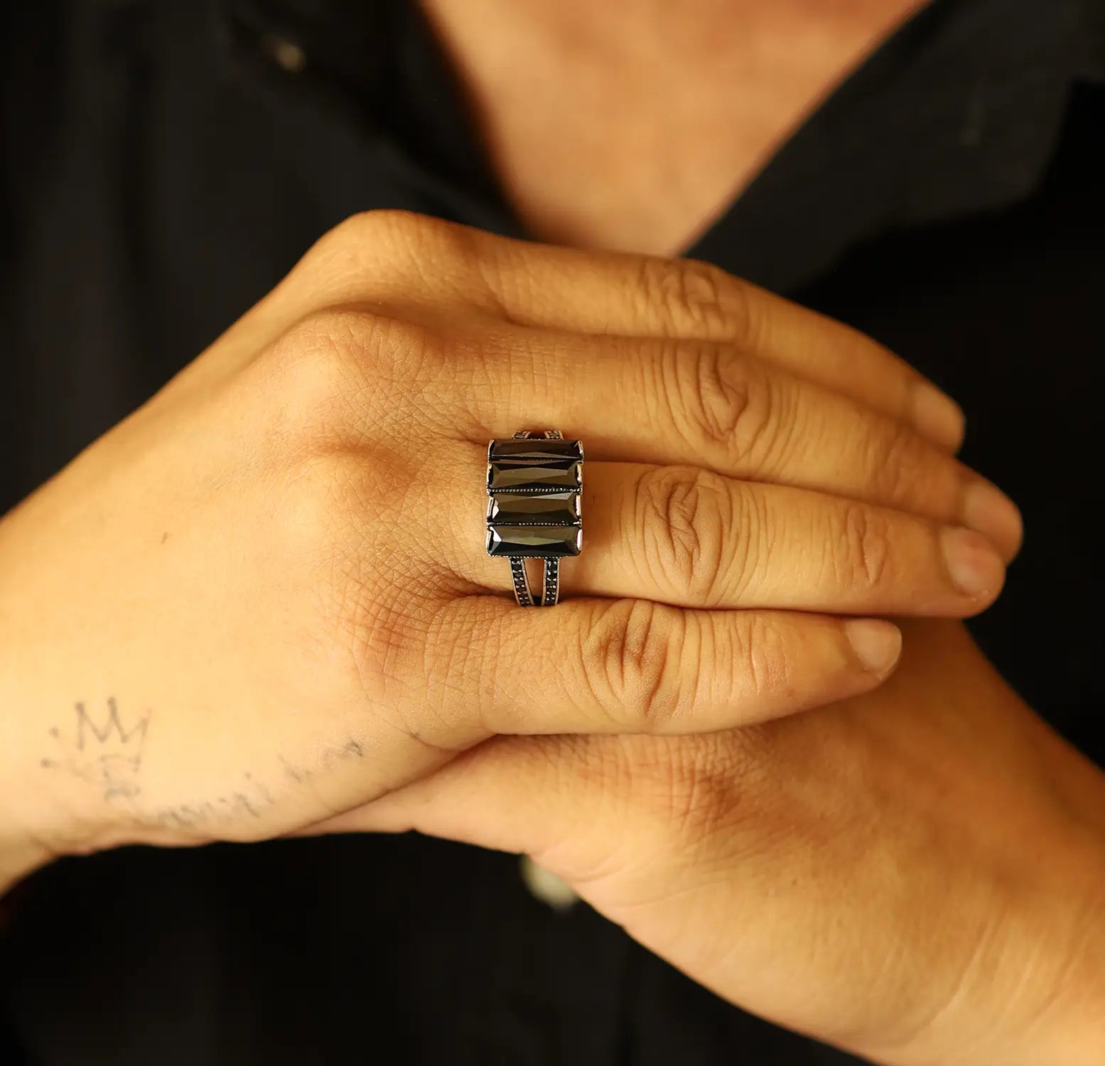 Black Onyx Silver Ring- Made With Pure Silver- Made With Pure 925 Silver