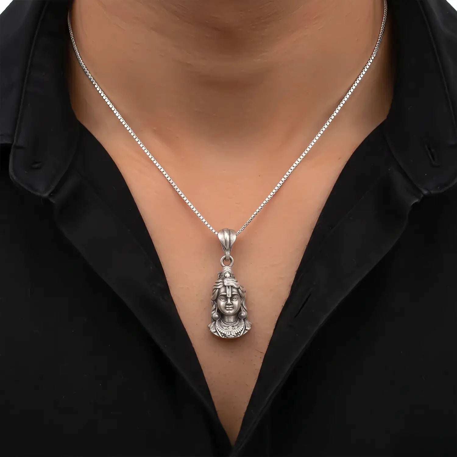 Mahadev Shiva Face Pendant -Cut Stone Ring - Made With Pure 925 Silver