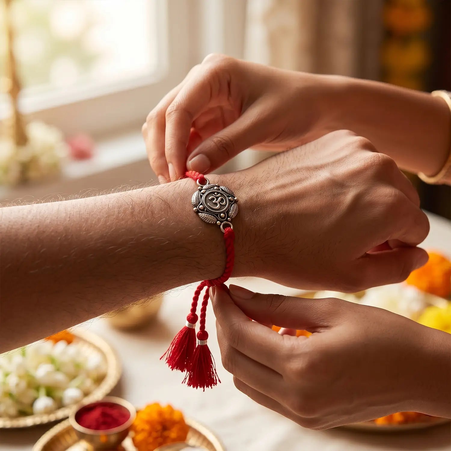 Om Divine Silver Rakhi - Made With Pure 925 Silver