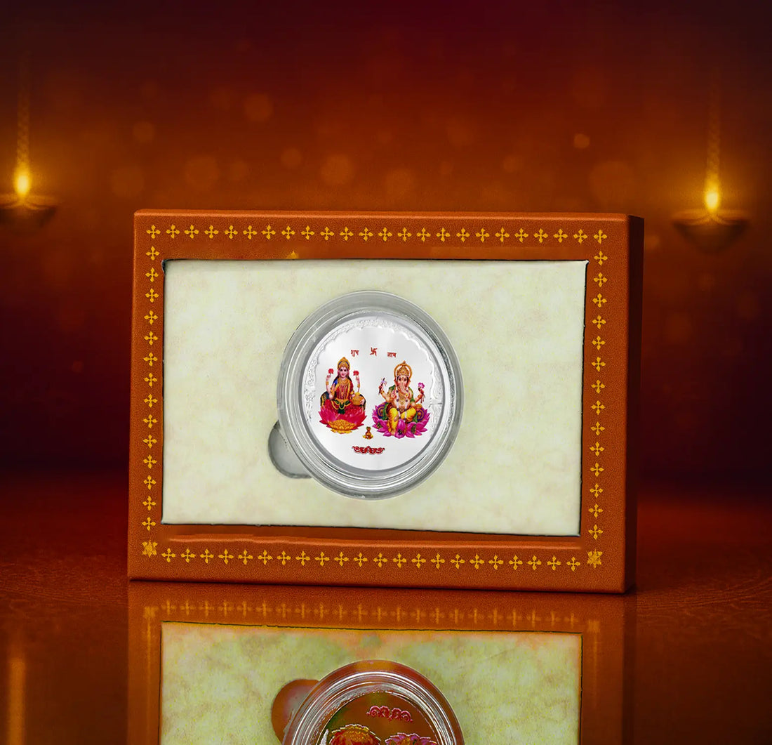 Lakshmi Maa & Lord Ganesha Pure Silver Coin  - Made With Pure 999 Silver