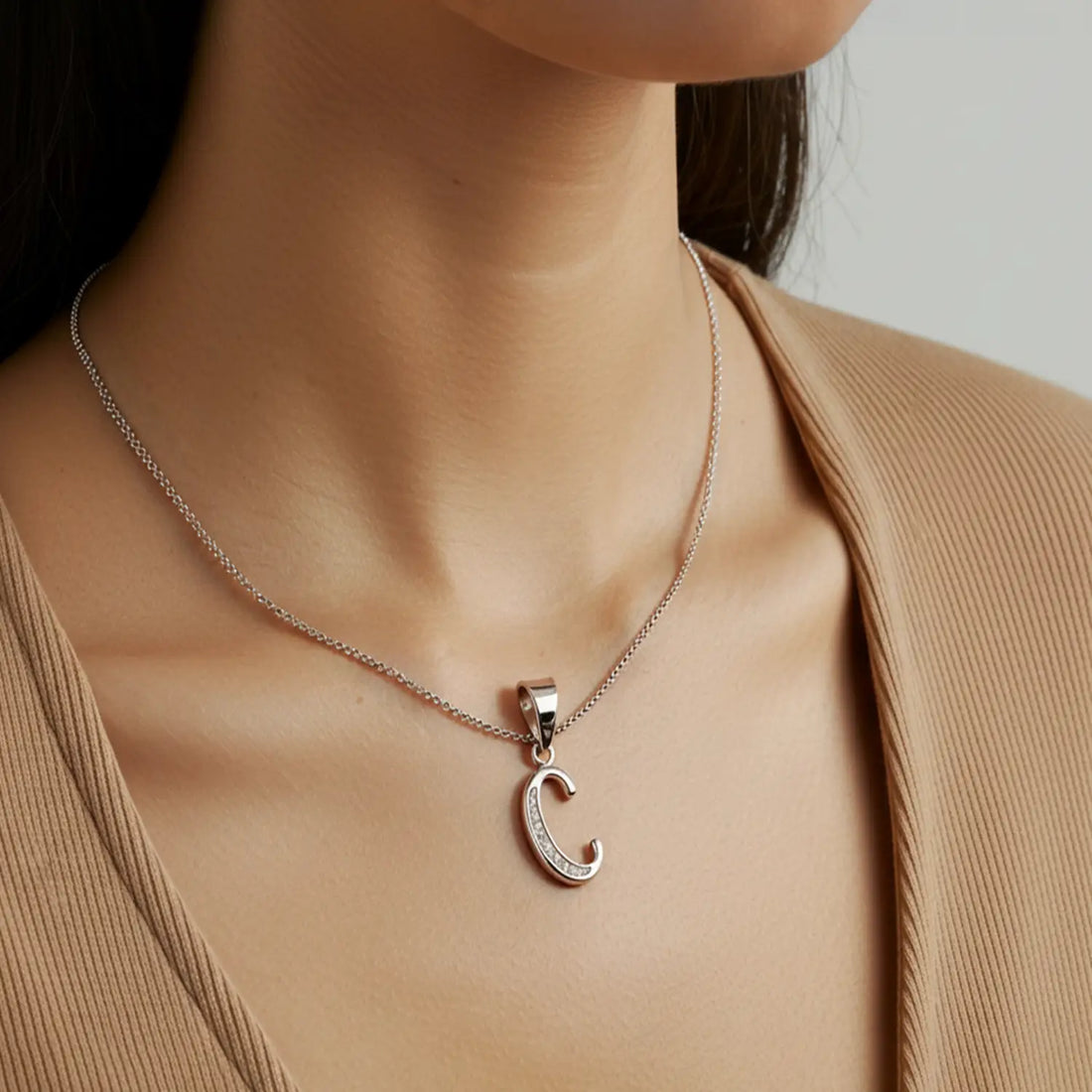 Silver Initial “C” Pendant - Made With Pure 925 Silver