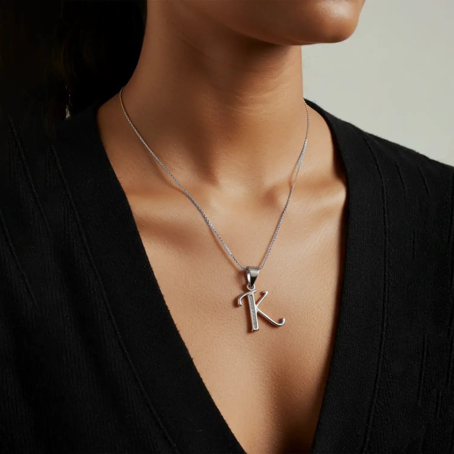 Pure Silver “K” Initial Pendant - Made With Pure 925 Silver