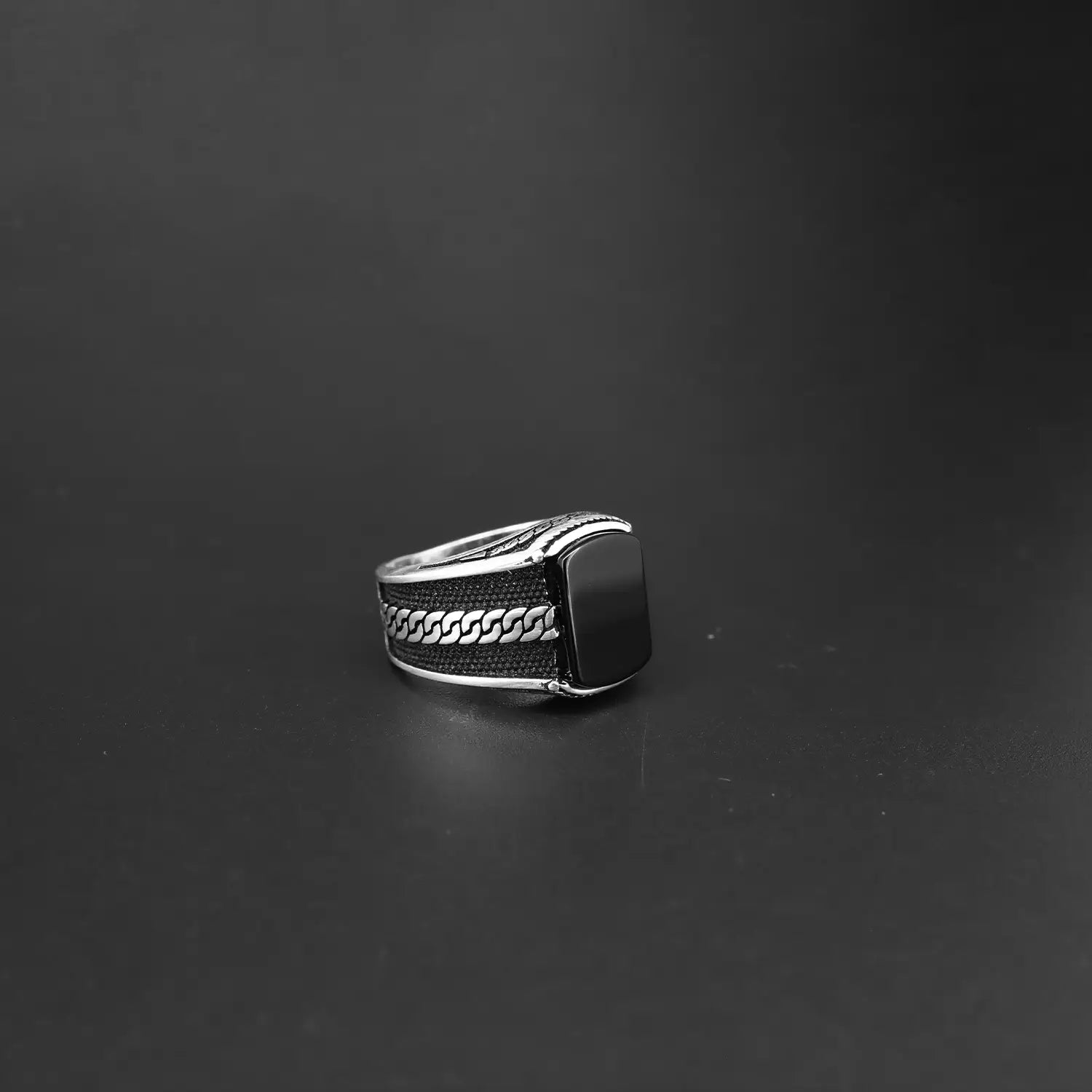 Black Onyx Gemstone Silver Ring - Made With Pure 925 Silver